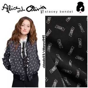 Alice + Olivia Lonnie Reversible Bomber Jacket S NWT